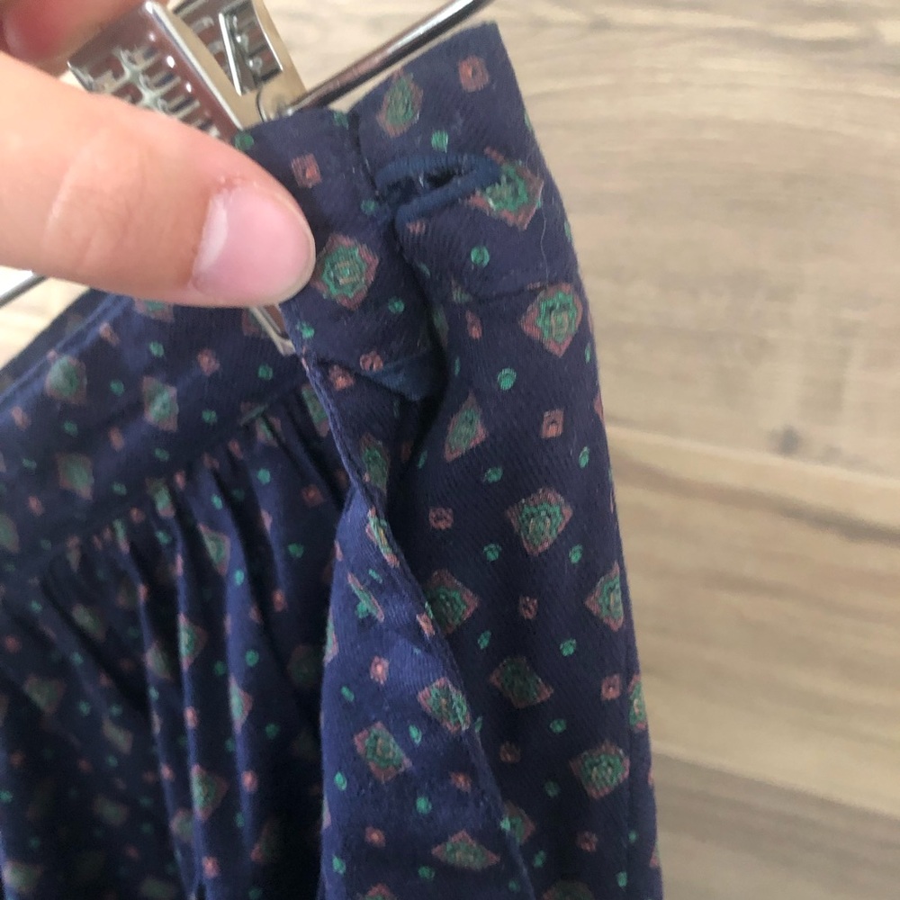 Vintage J Crew Navy Diamond Patterned Midi Skirt Size 10 - Picture 4 of 9